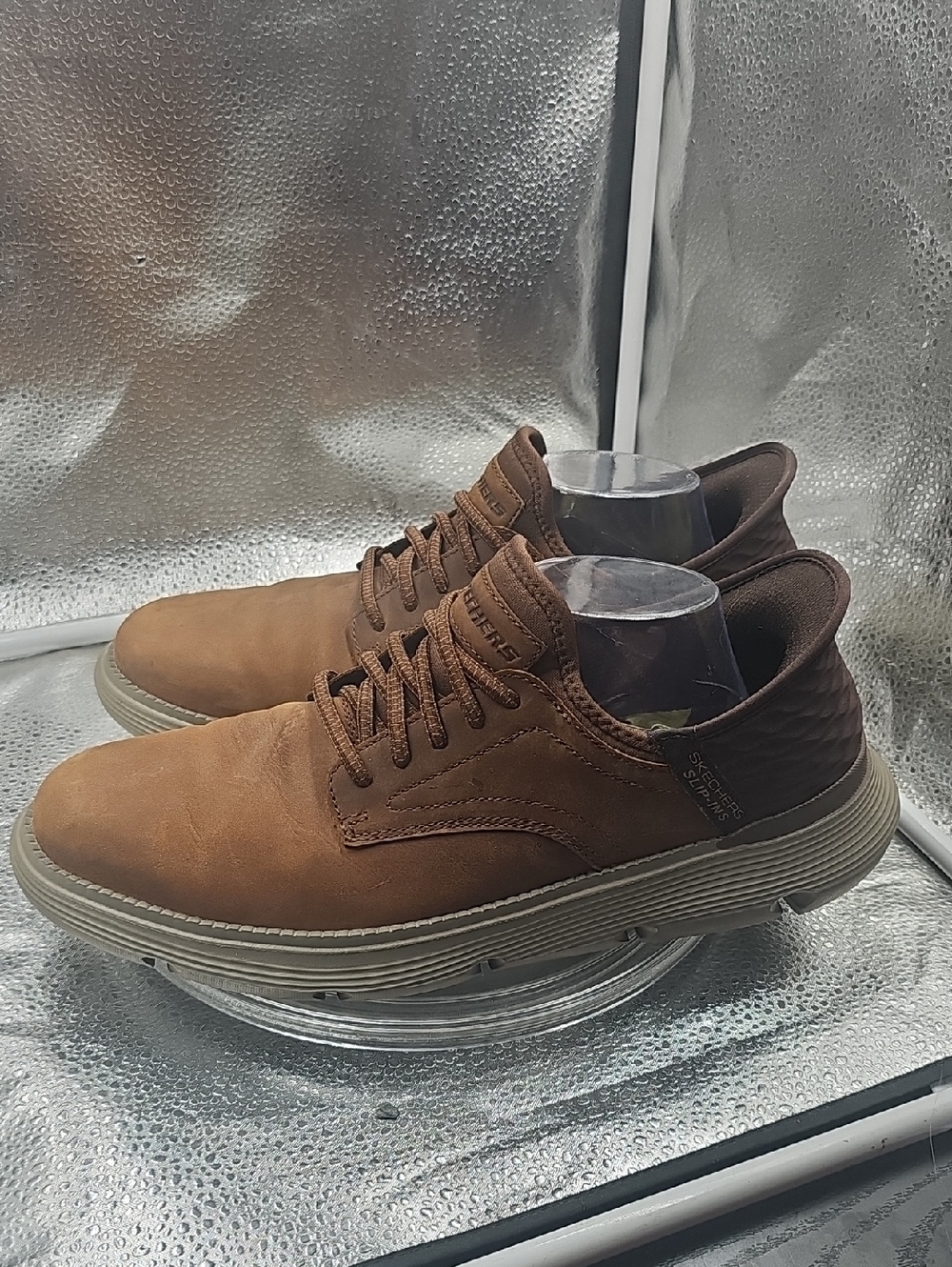 S Light And Dark Brown Skechers Slip-ins Size 11 - Picture 2 of 7